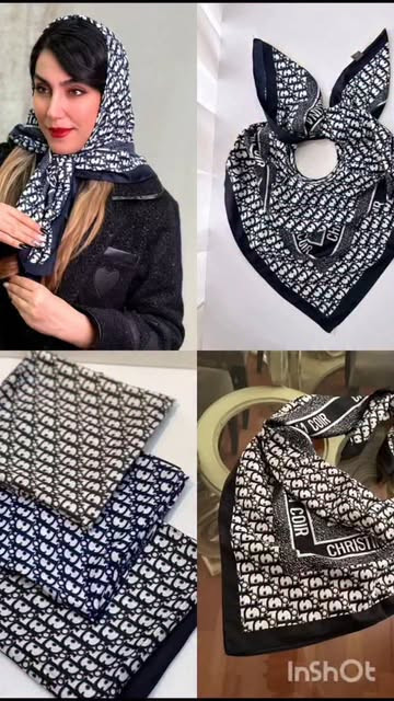 روسری سایز 90 دیور خوش رنگ و خوش طرح مینی اسکارف