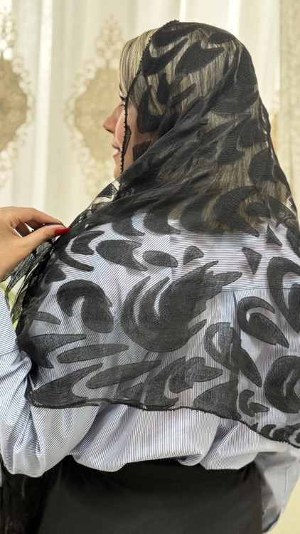 شال مجلسی مشکی توری شیک و جذاب