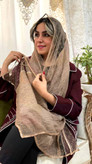 خرید شال توری دو جنس | ترکیب توری و نخی چروک