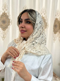 روسری گیپور سه گوش مشکی (مینی اسکارف)