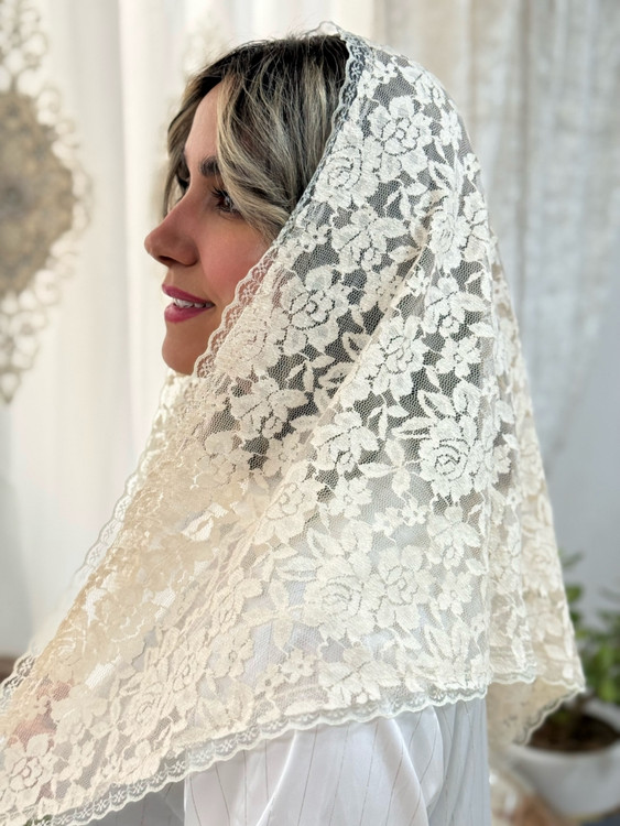 روسری گیپور سه گوش مشکی (مینی اسکارف)