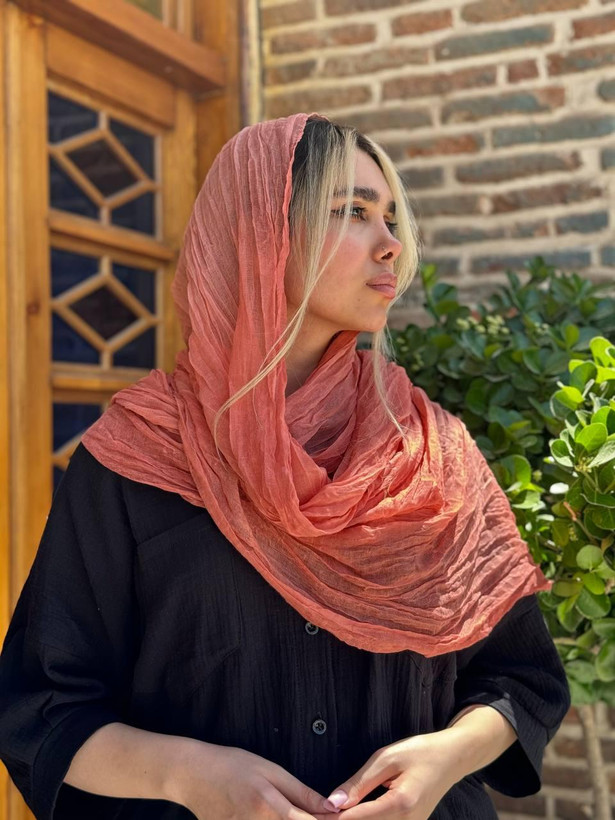 شال طرح چروک وارداتی نخی بهار و تابستانه اجری