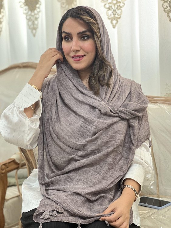 شال طرح چروک وارداتی نخی بهار و تابستانه پوست پیازی