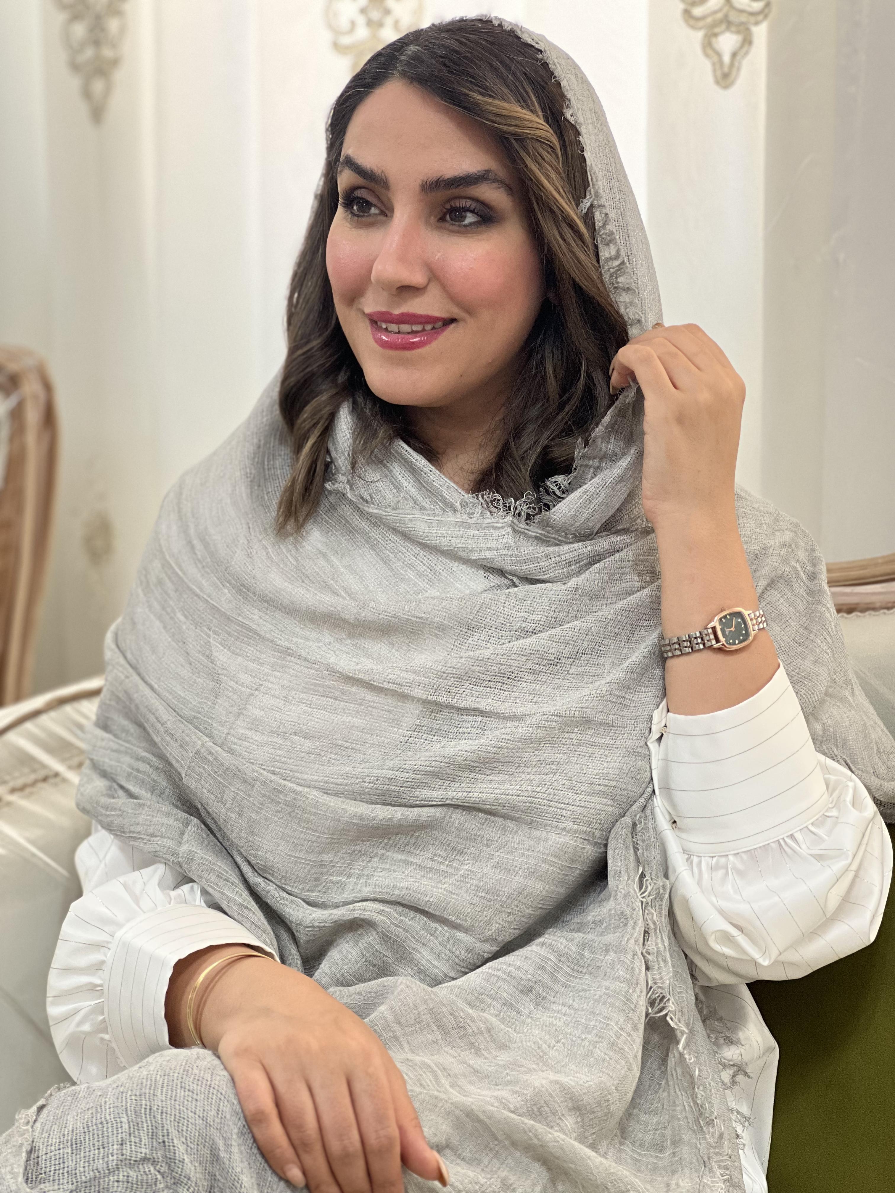 شال دور ریش فلورانس نخی خنک بهار و تابستانه