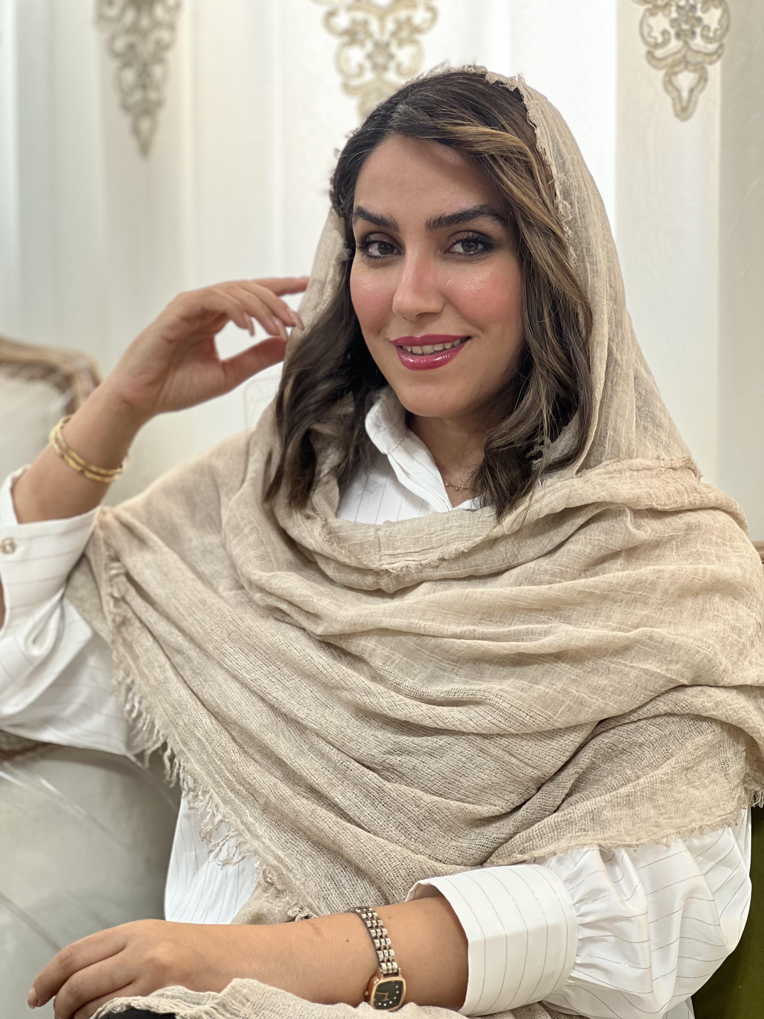 شال دور ریش فلورانس نخی خنک بهار و تابستانه